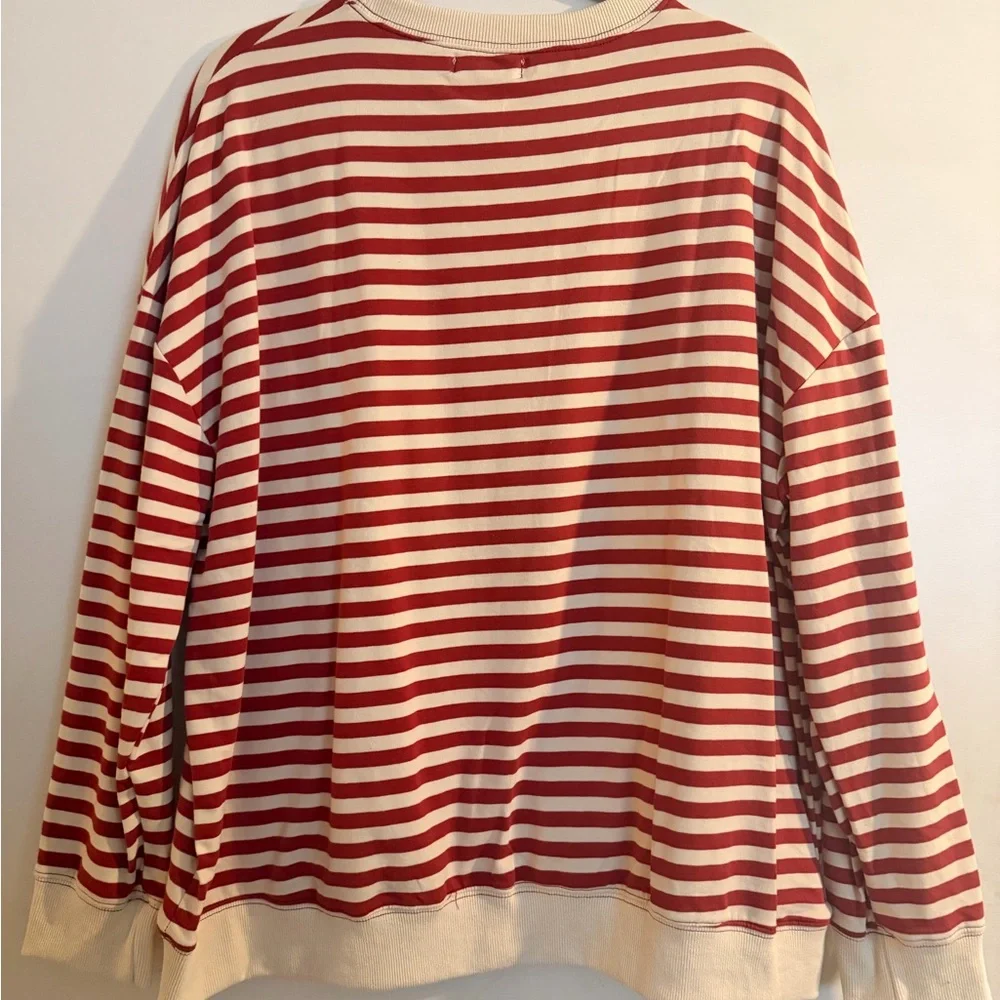 ❤️ ChicSoul Red & Cream Striped Long Sleeve Tee – Size 1XL ❤️ - Picture 3 of 3